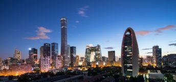 beijing skyline at dusk
