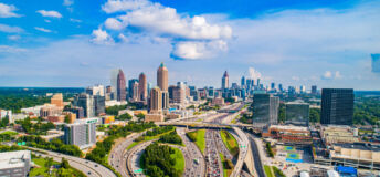 Atlanta, Georgia, USA Downtown Skyline Aerial.