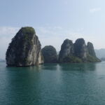 Landscape view of karst islands in Ha Long Bay